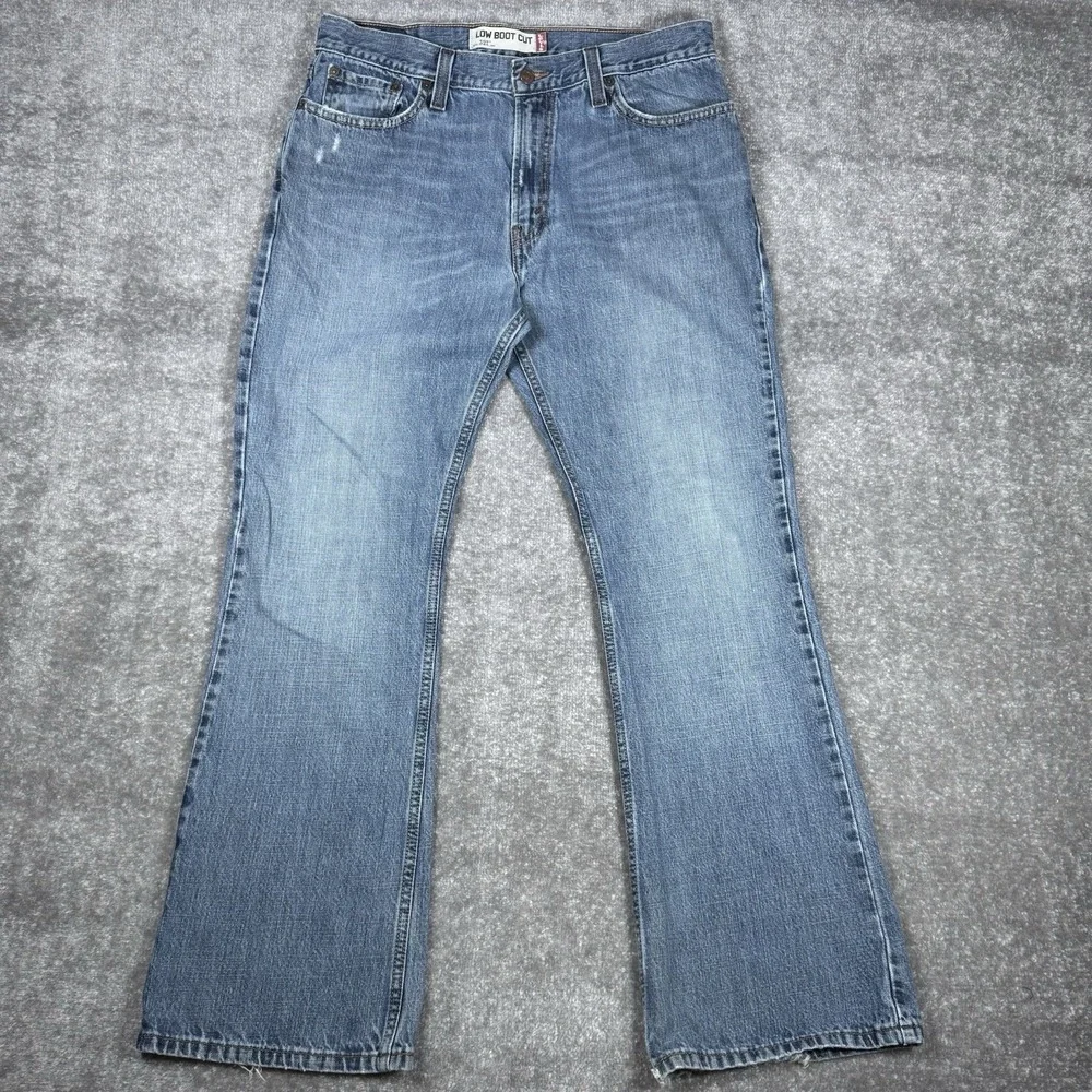 Levi's 527 Men's 36x32 (Fits 35x33) Blue Denim Low Boot Cut Distressed Y2K‎